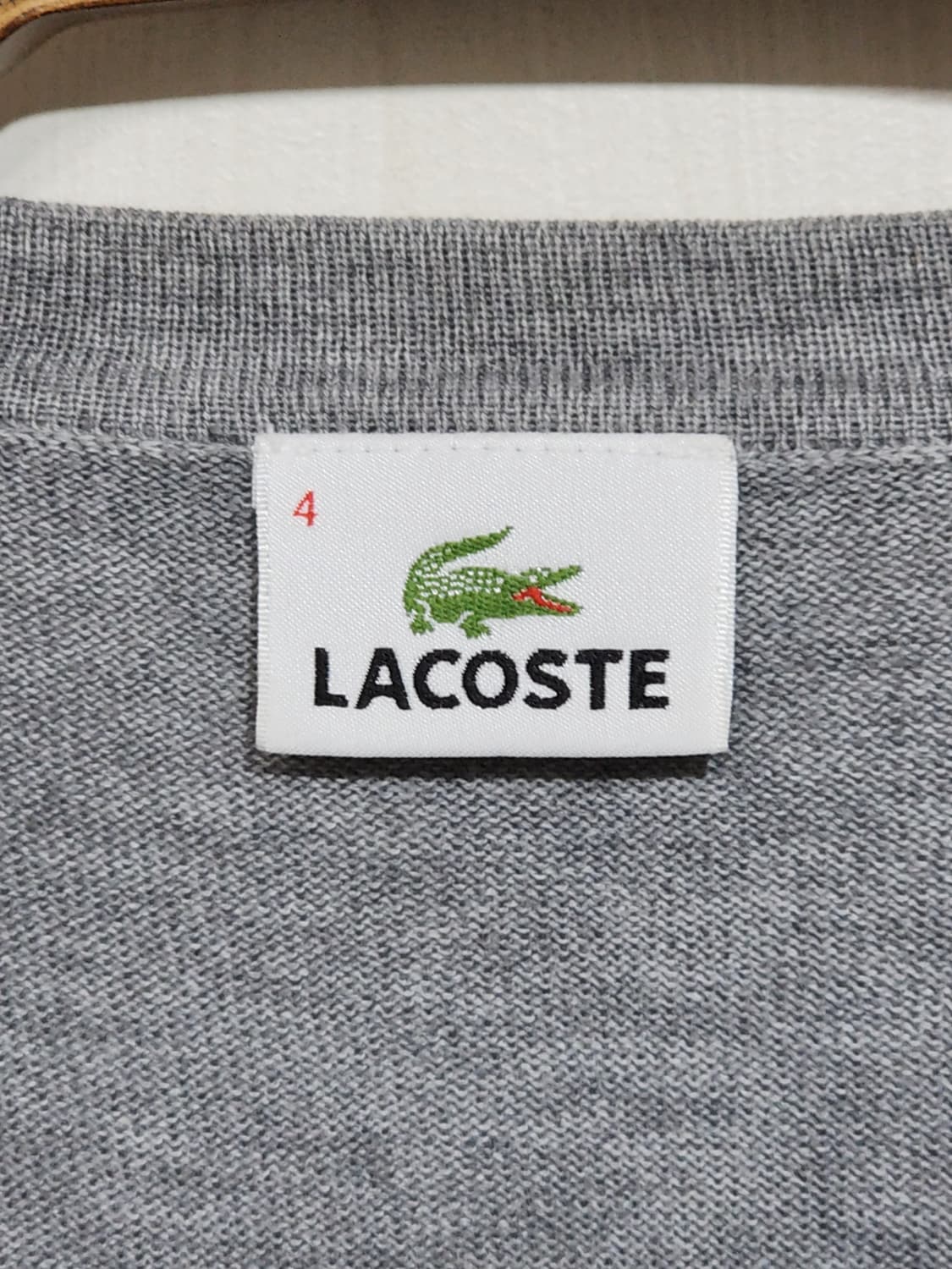 (L) 라코스테 가디건 브이넥 로고 배색 캐주얼  상품이미지3