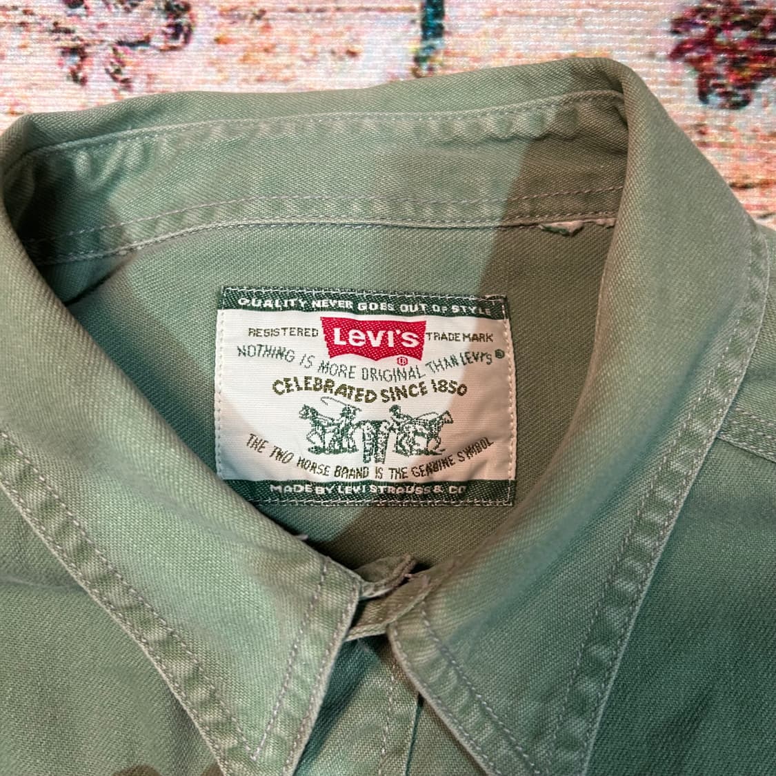 [2XL] 00s 리바이스 그린 워크셔츠 상품이미지3