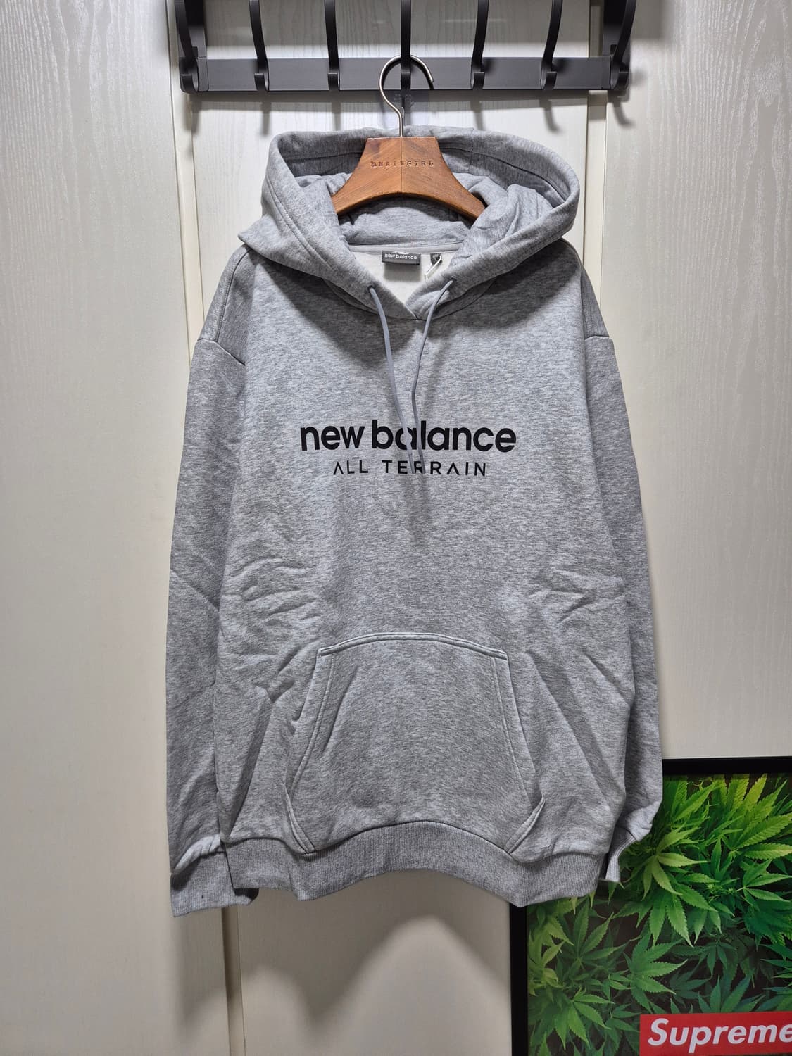 (세일)(새상품)뉴발란스 올 터레인 기모 후드티 그레이 상품이미지2