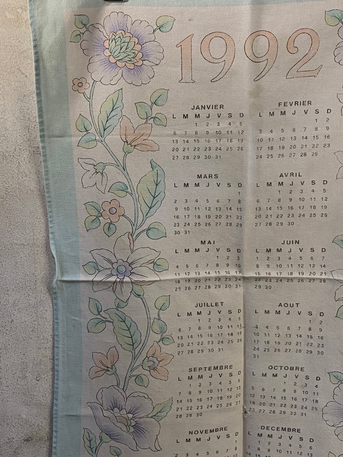 ☕️유럽 티타월 캘린더패브릭 상품이미지5