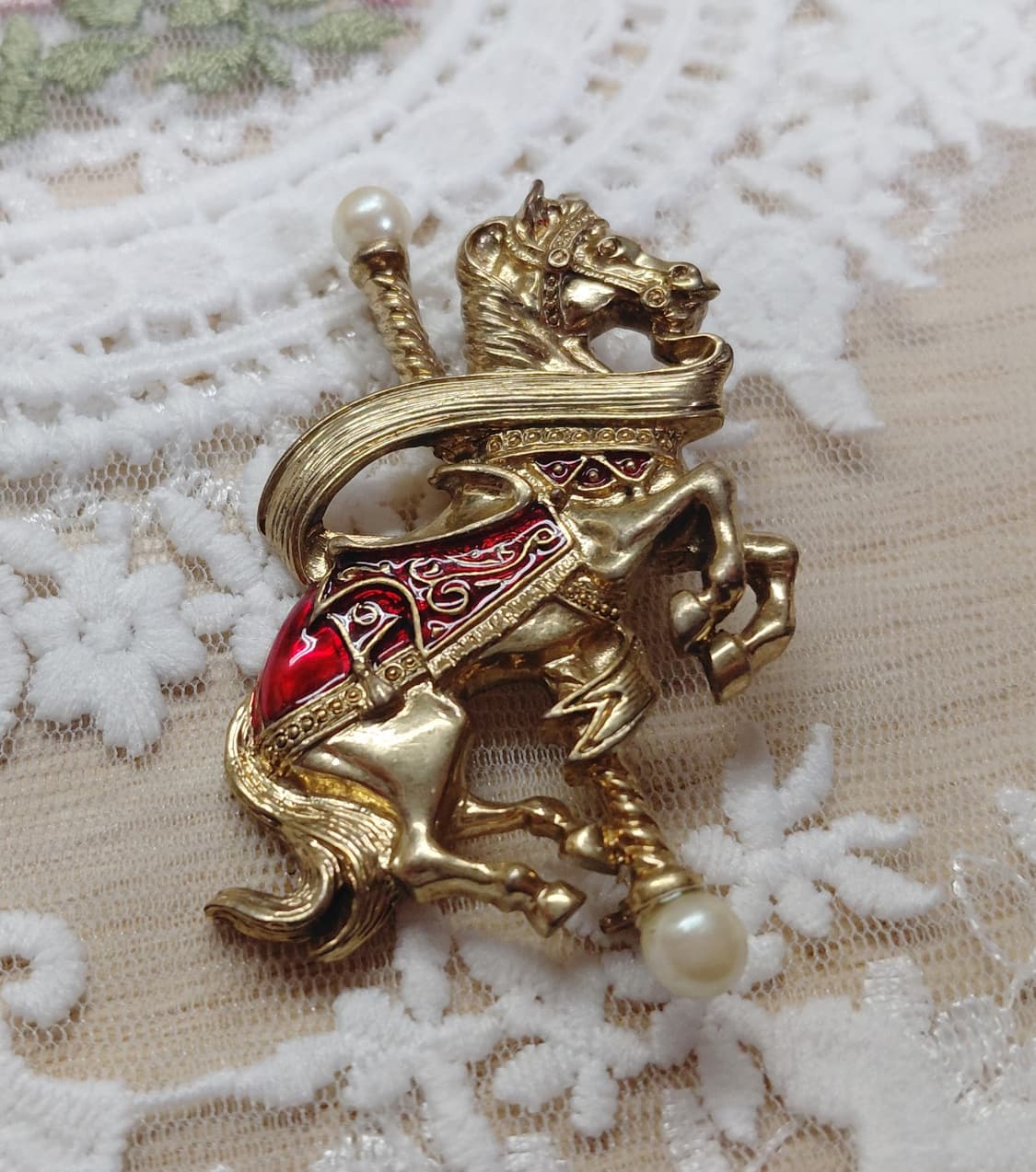 빈티지 1928 Jewelry 회전목마 브로치 상품이미지3