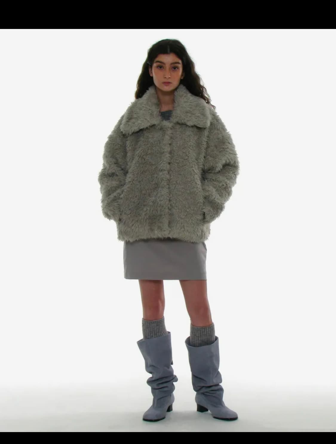 파르티멘토우먼 와이드카라 플러피 퍼코트 미사용품  상품이미지1