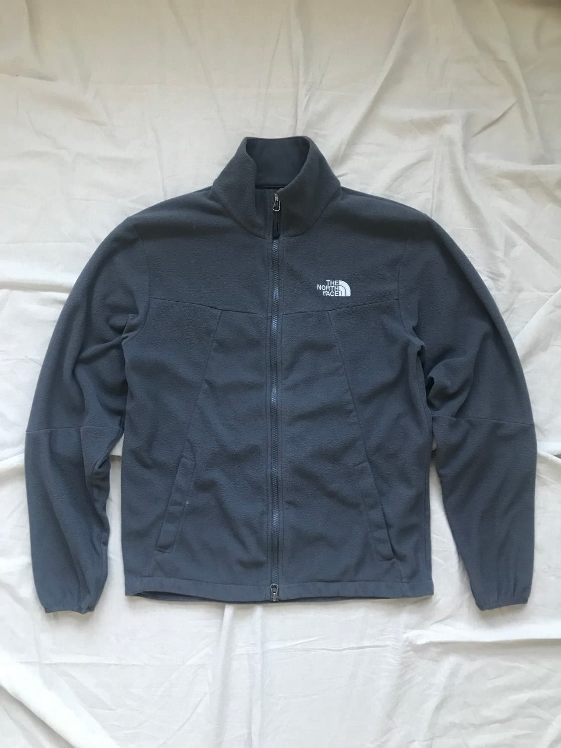 노스페이스 로고 그레이 플리스 집업 상품이미지2