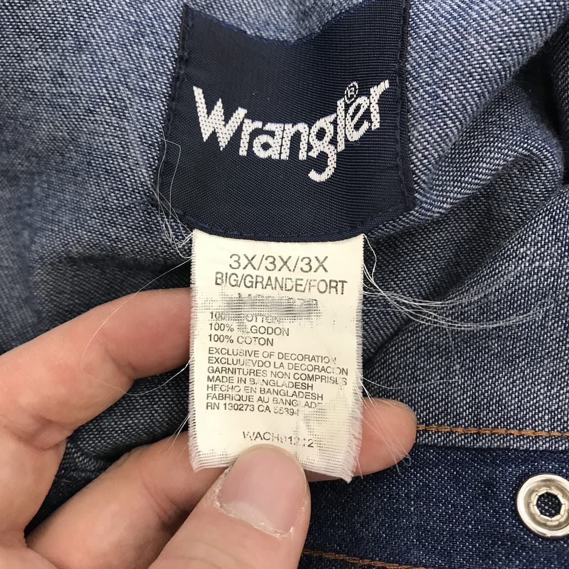 랭글러 Wrangler 컷오픈 반팔데님셔츠 [3XL] 상품이미지4