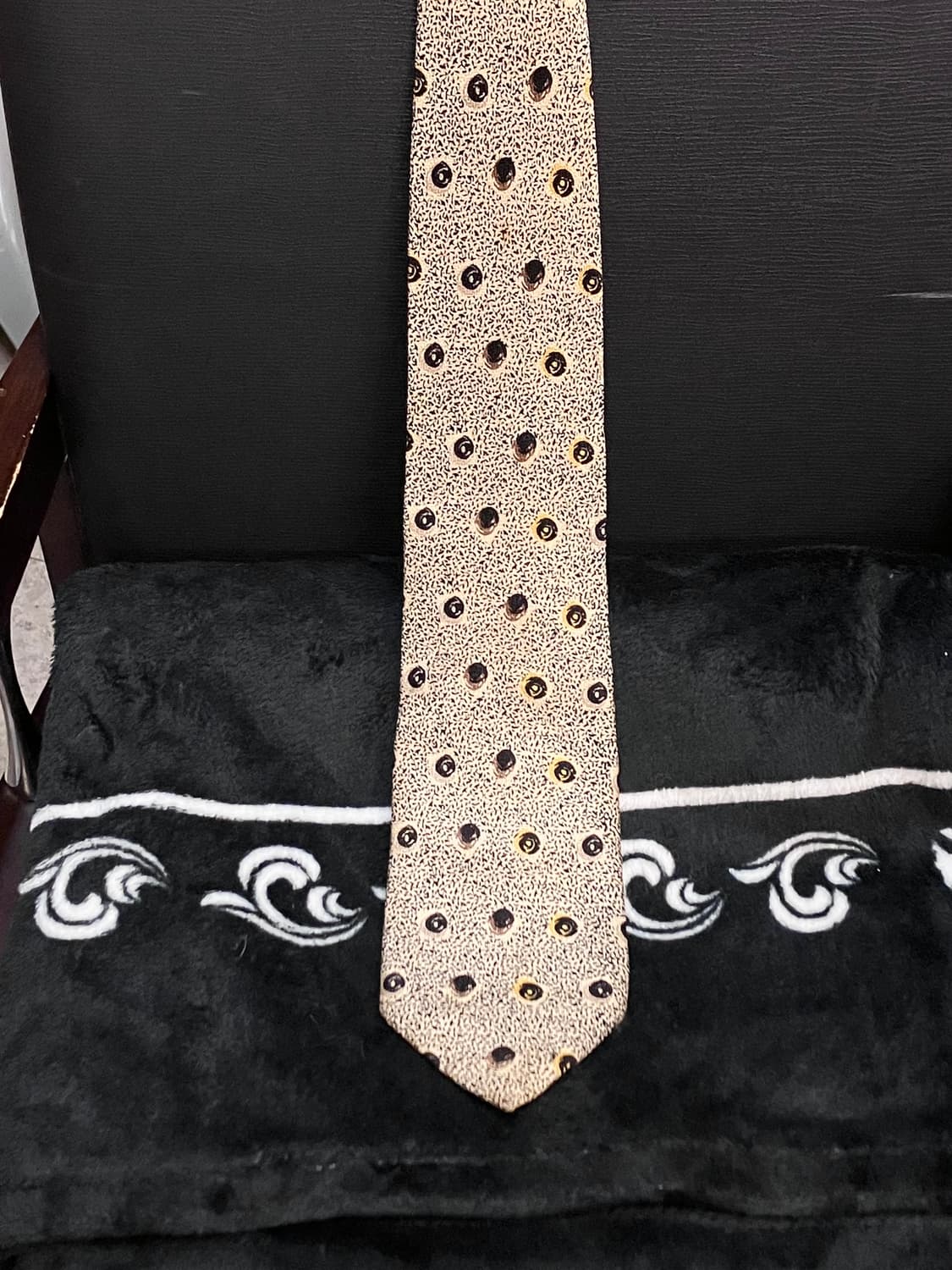 아쿠아스큐텀 도트 패턴 넥타이 베이지    #csz3209 상품이미지3