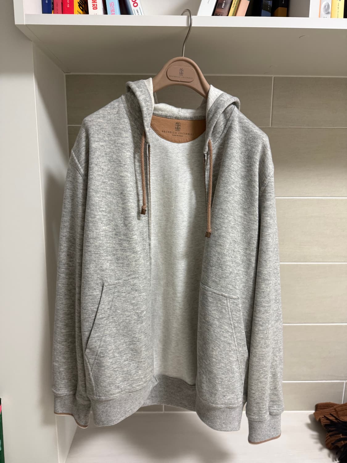 브루넬로 쿠치넬리 / 후드 집업 자켓, 멜란지 그레이 / S 상품이미지1