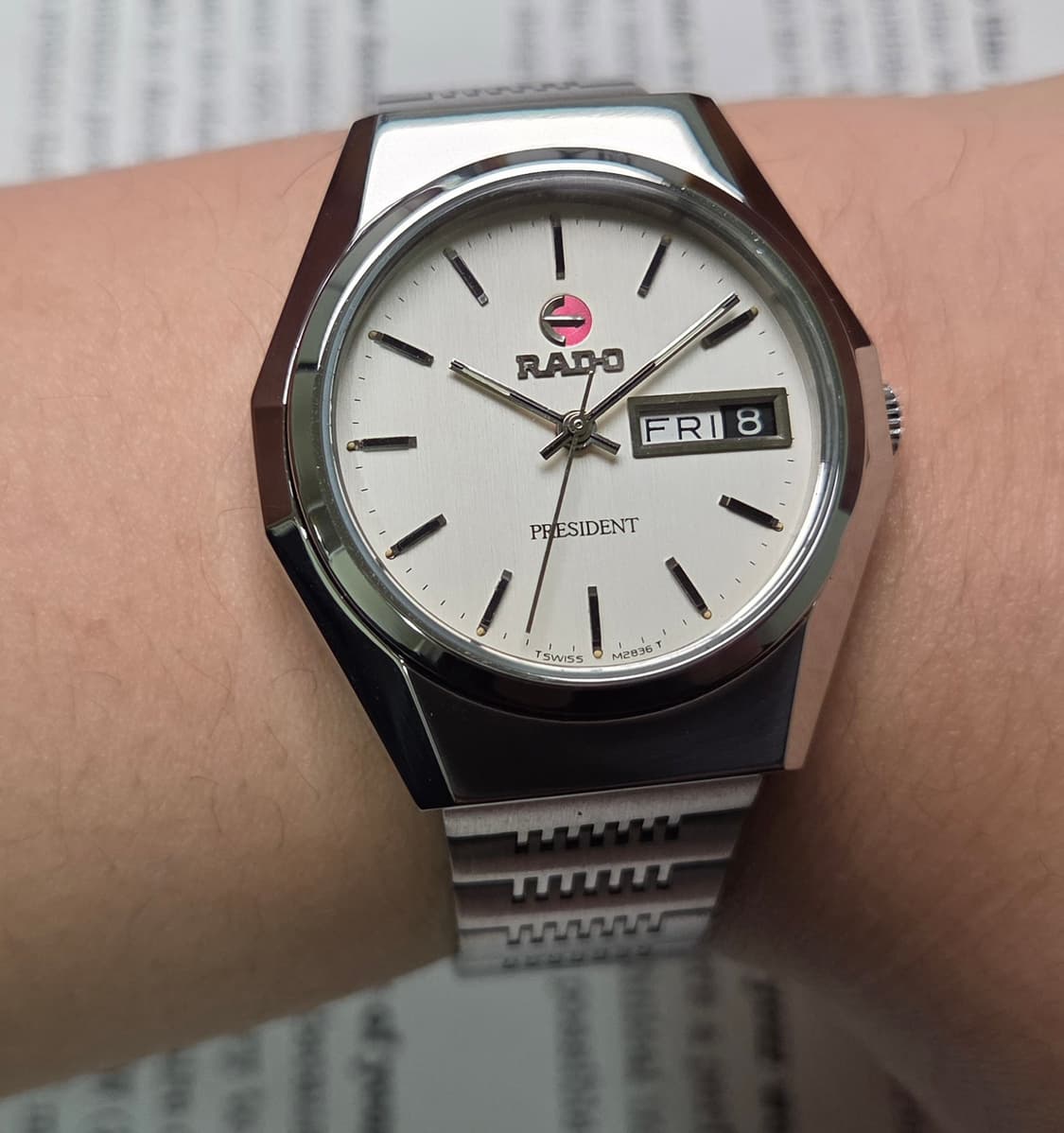 빈티지 라도 프레지던트 순정 실버판 데이데이트 오토매틱 브레이슬릿 ver 상품이미지9