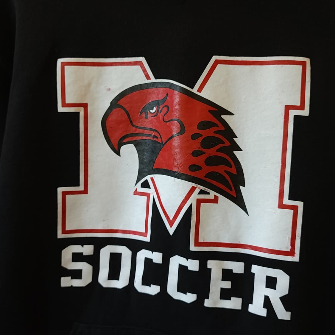 90s 러셀 후드 스웻셔츠 싸커 미국 오리지널 빈티지 레터링 블랙 XL 상품이미지4