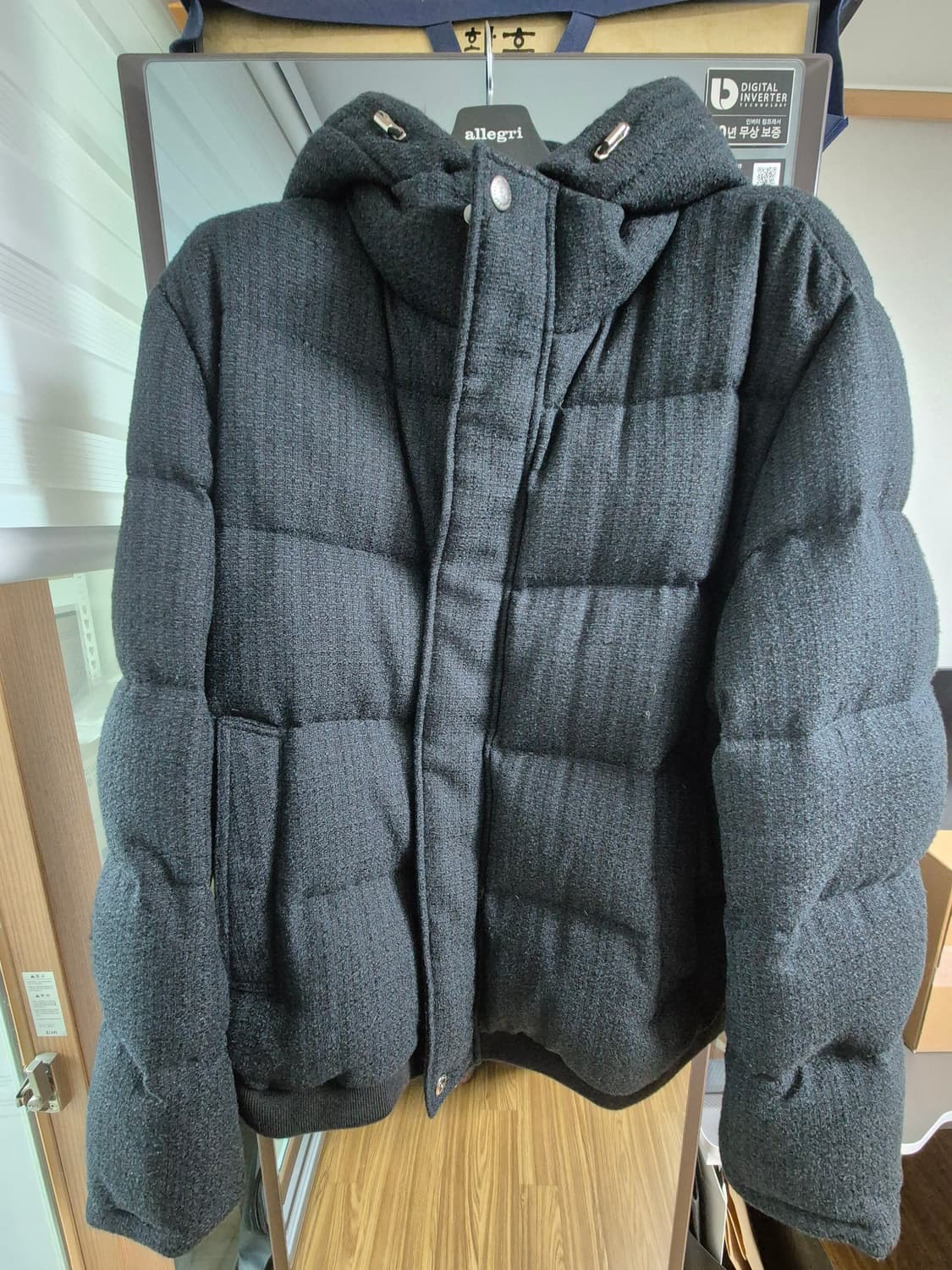 알레그리 네이비 waffle tweed 시베리안 구스 패딩 54 상품이미지2