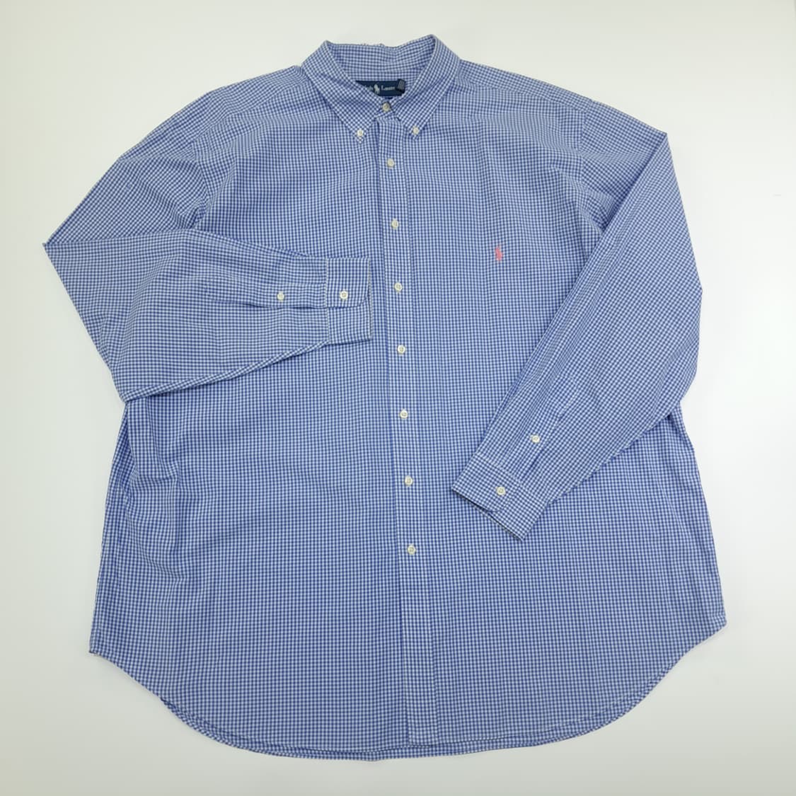 CN831 3XLT 폴로 랄프로렌 블루 마이크로체크 긴팔 셔츠 남방 상품이미지2