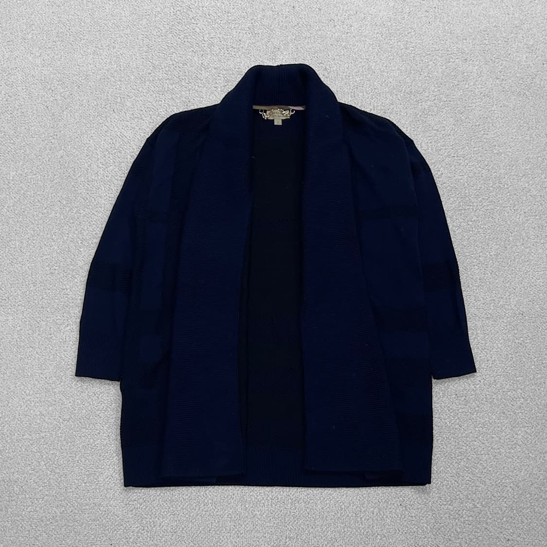 버버리 Burberry 숄 실키 로브 가디건 네이비 상품이미지1