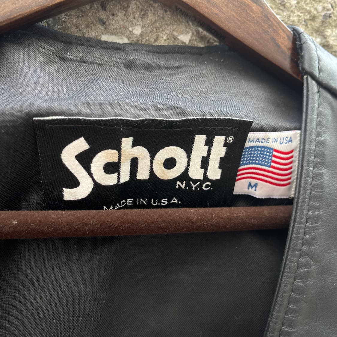 [M] Schott USA 블랙 레더 베스트 (95~100) 상품이미지6