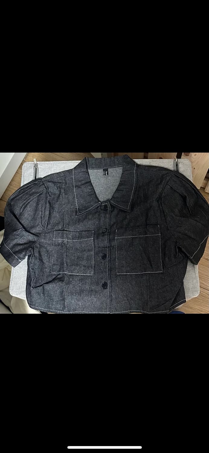 애니원모어 데님 카라 라인 셔츠 단품 상품이미지2