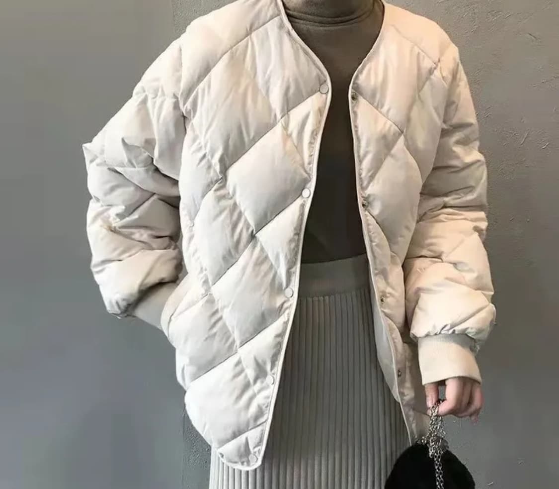 퀄팅 패딩 자켓[크림 xl] 상품이미지1