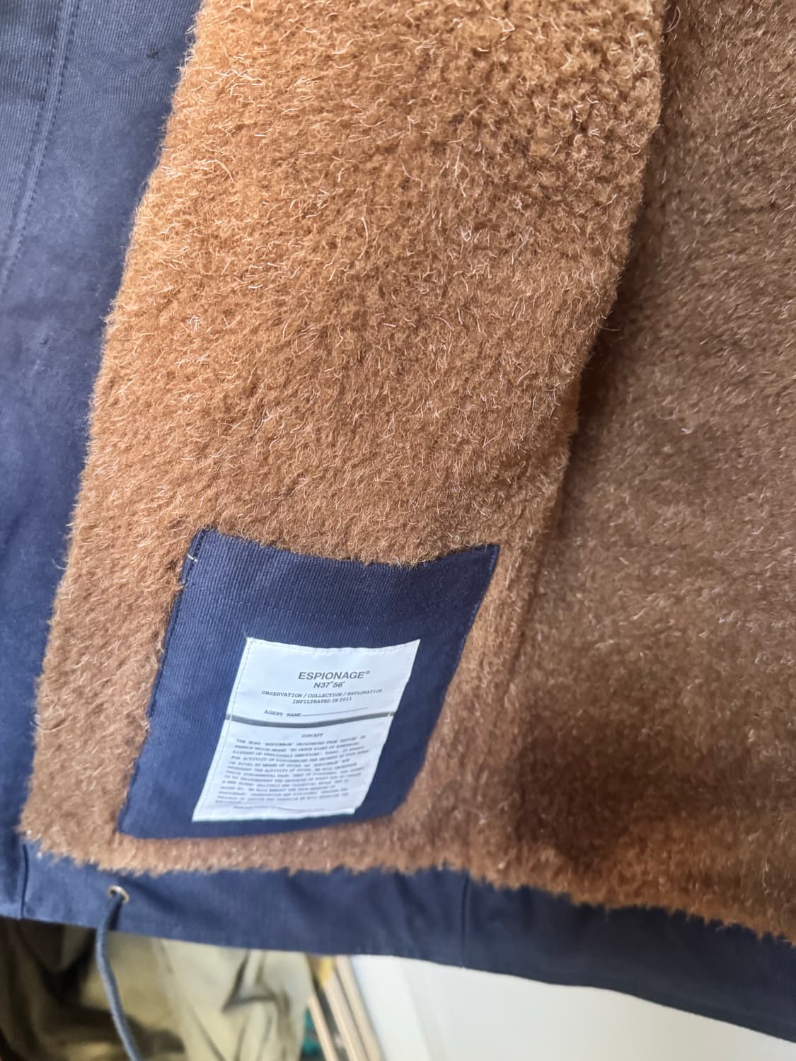 에스피오나지 네이비 퍼 자켓 상품이미지4