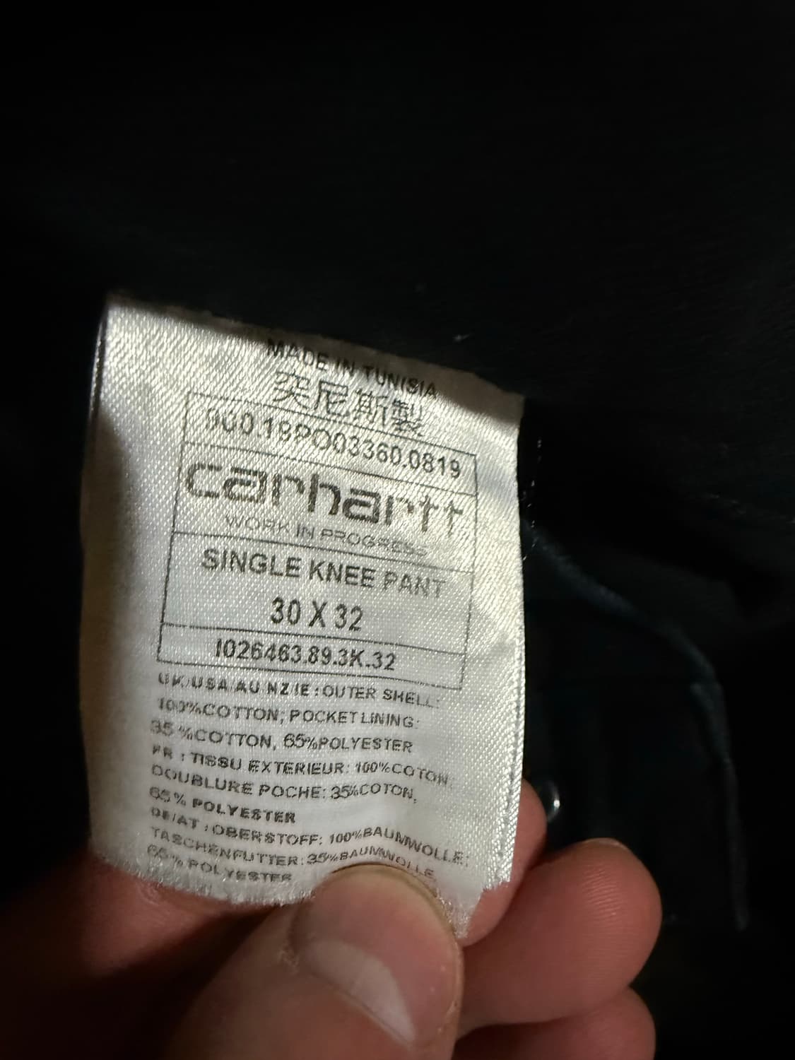 칼하트 wip 싱글니 팬츠 바지 상품이미지3