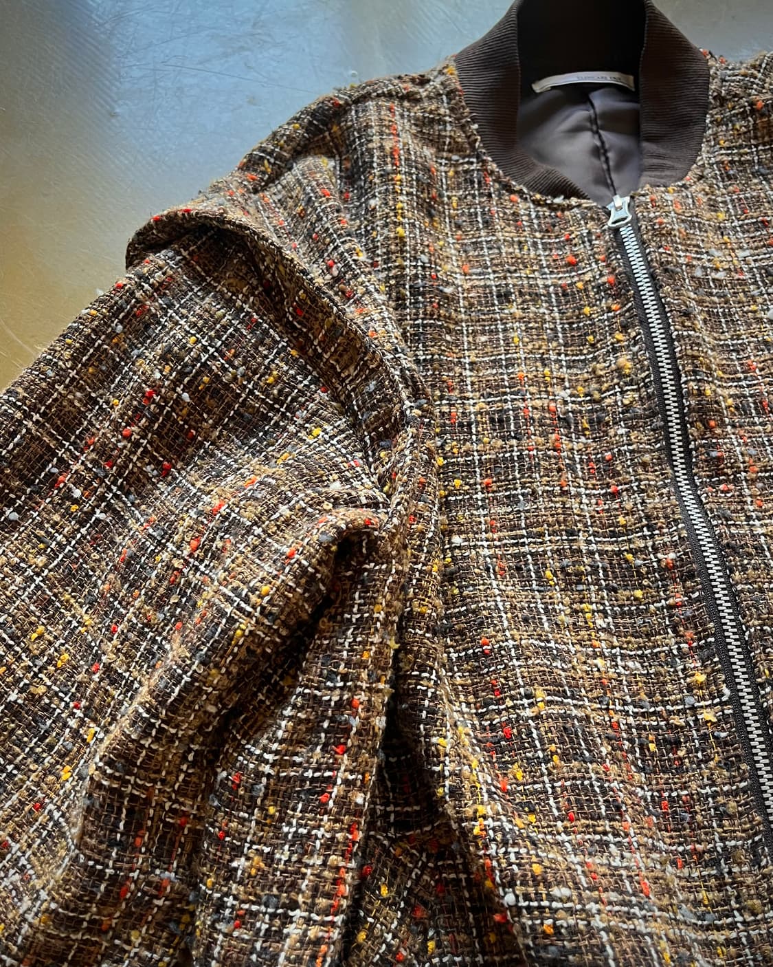 ELENCARE DUE Japan Tweed Bomber Jacket 상품이미지5