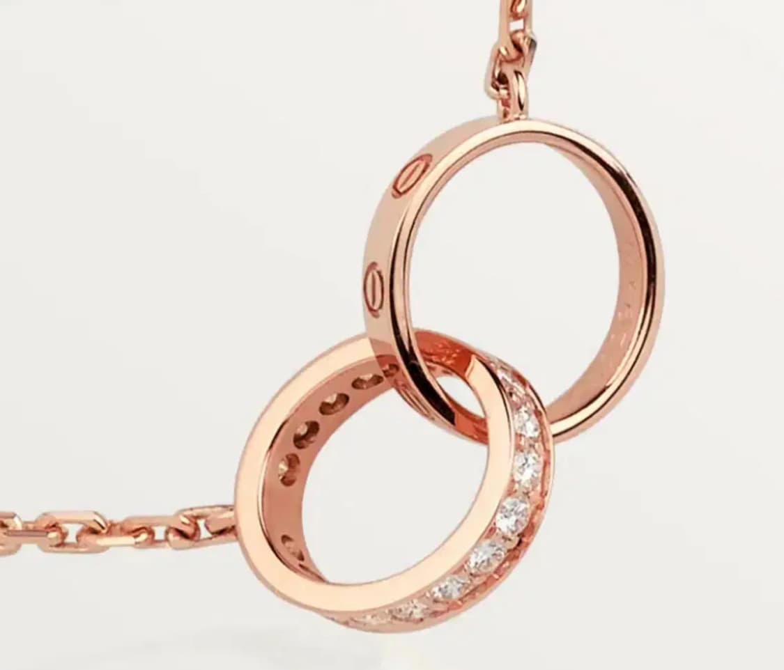 까르띠에 러브 핑크골드 세미파베 목걸이 네크리스 펜던트 로즈 상품이미지1