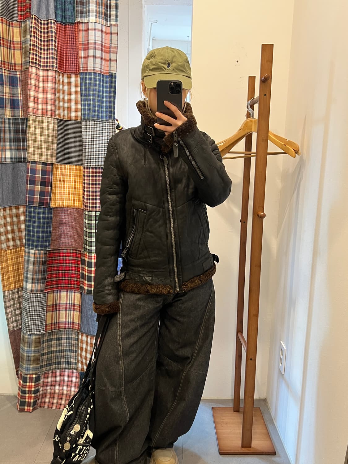 블랙 양가죽 양털 무스탕 상품이미지3