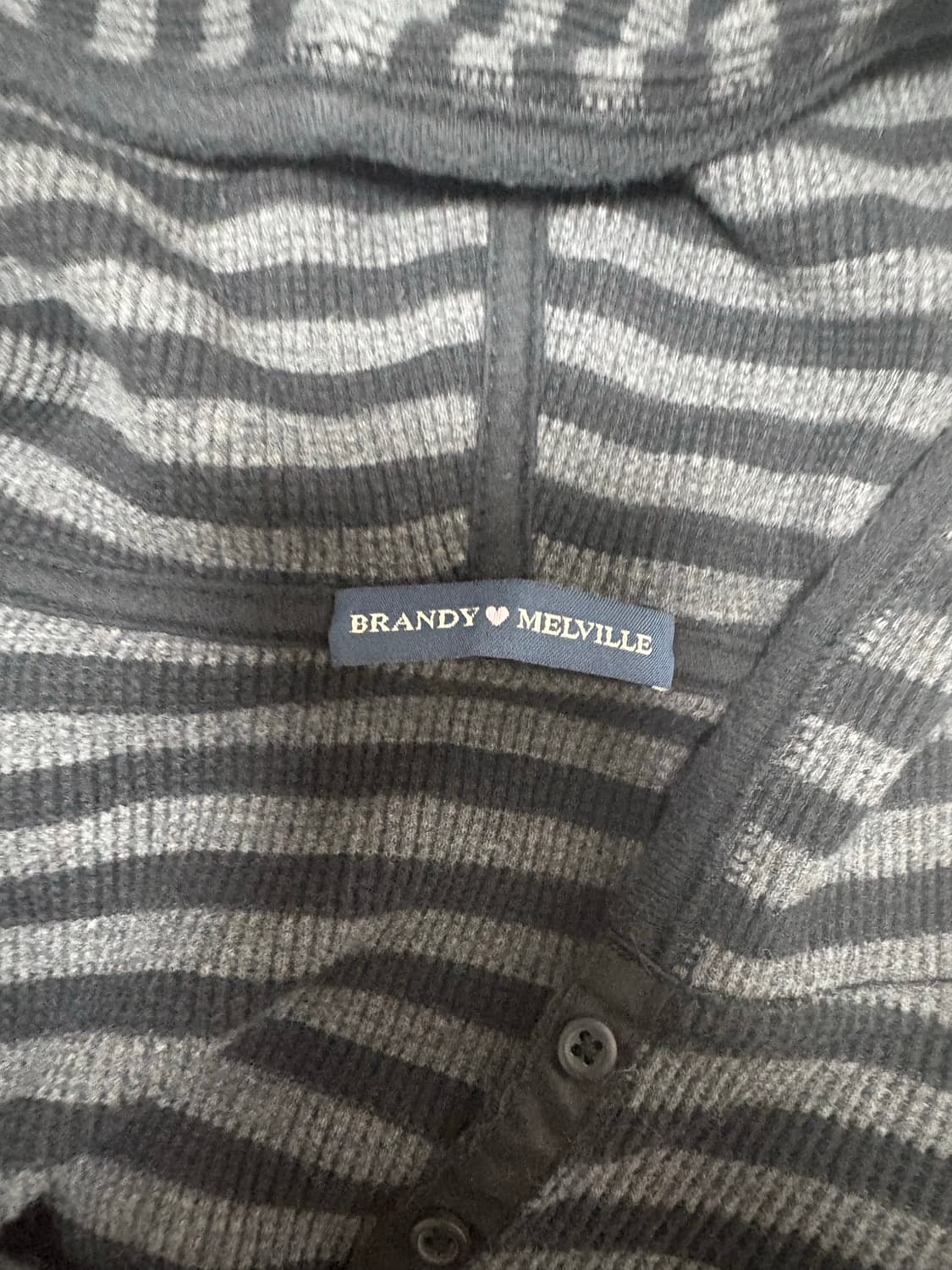 브랜디멜빌 블랙 스트라이프 헨리넥 후드 상품이미지2