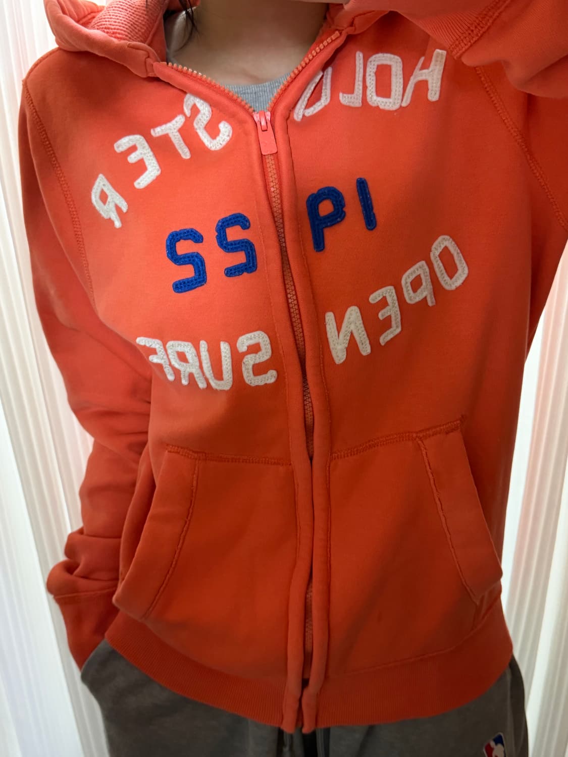 홀리스터 주황색 후드집업 L 상품이미지1