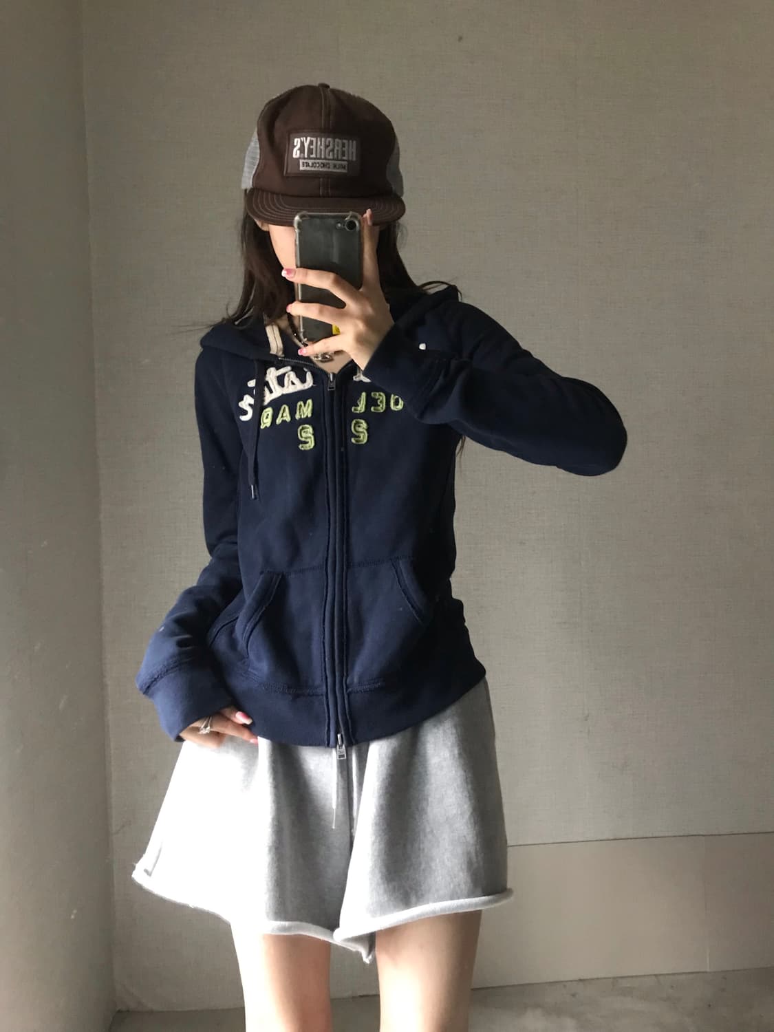 홀리스터 네이비 슬림핏 후드집업 상품이미지1