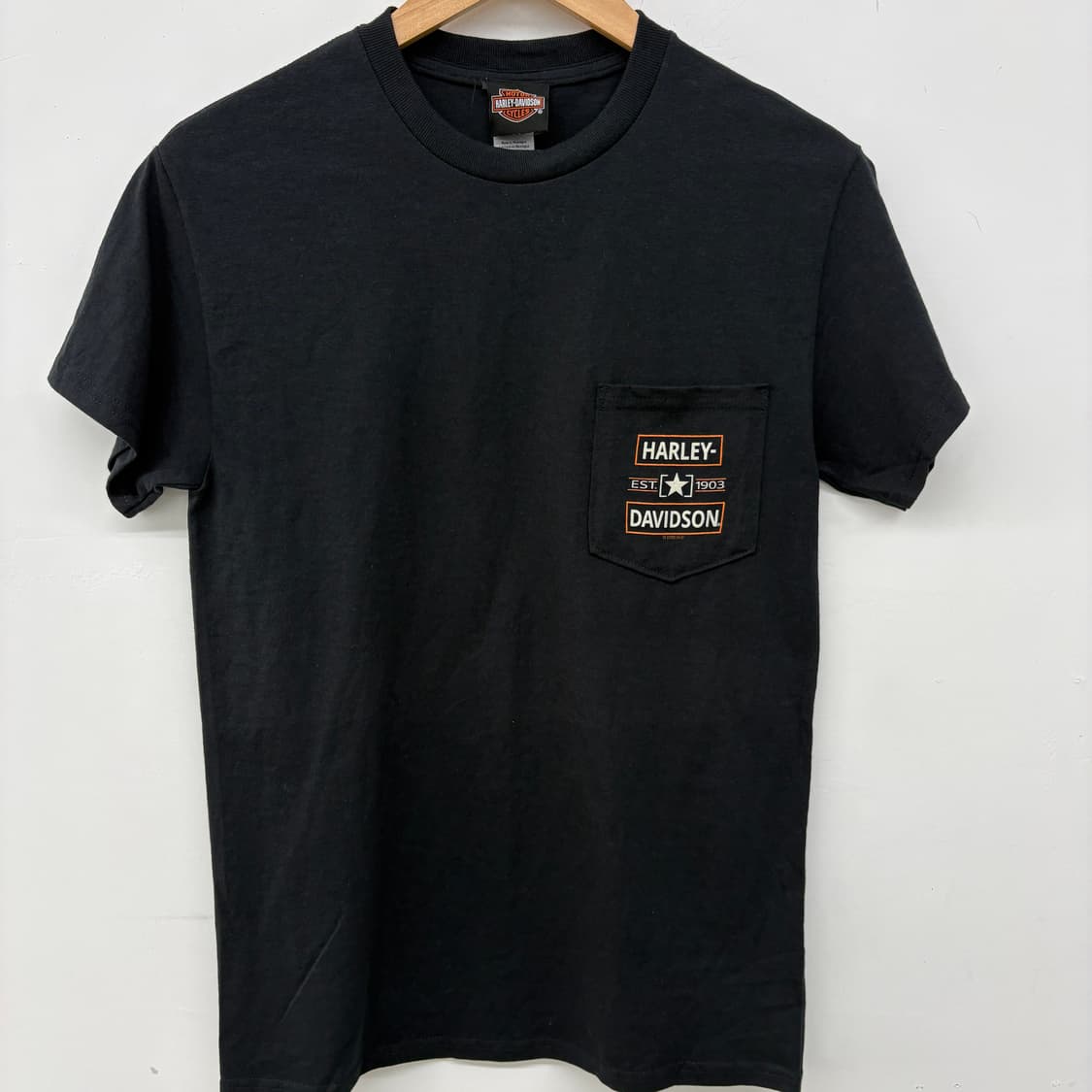 할리데이비슨 포켓 반팔 티셔츠 블랙 여성 S 상품이미지2