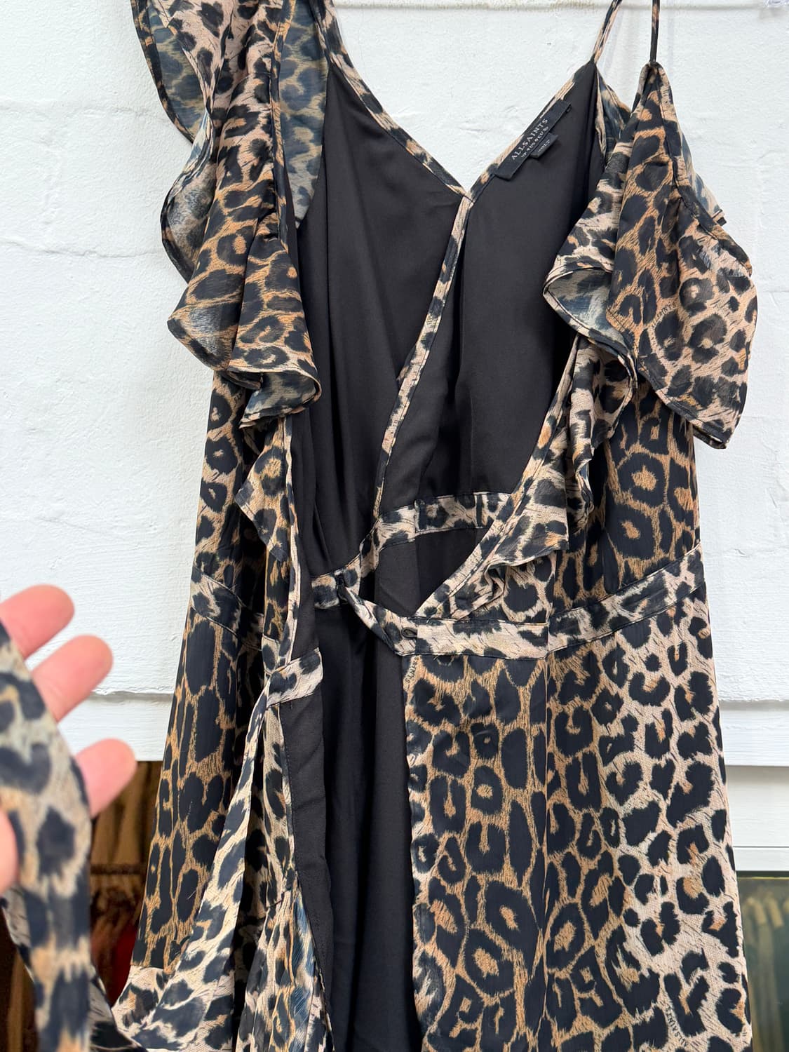 Allsaints 올세인츠 레오파드 러플 드레스 UK 4(XS) 상품이미지6