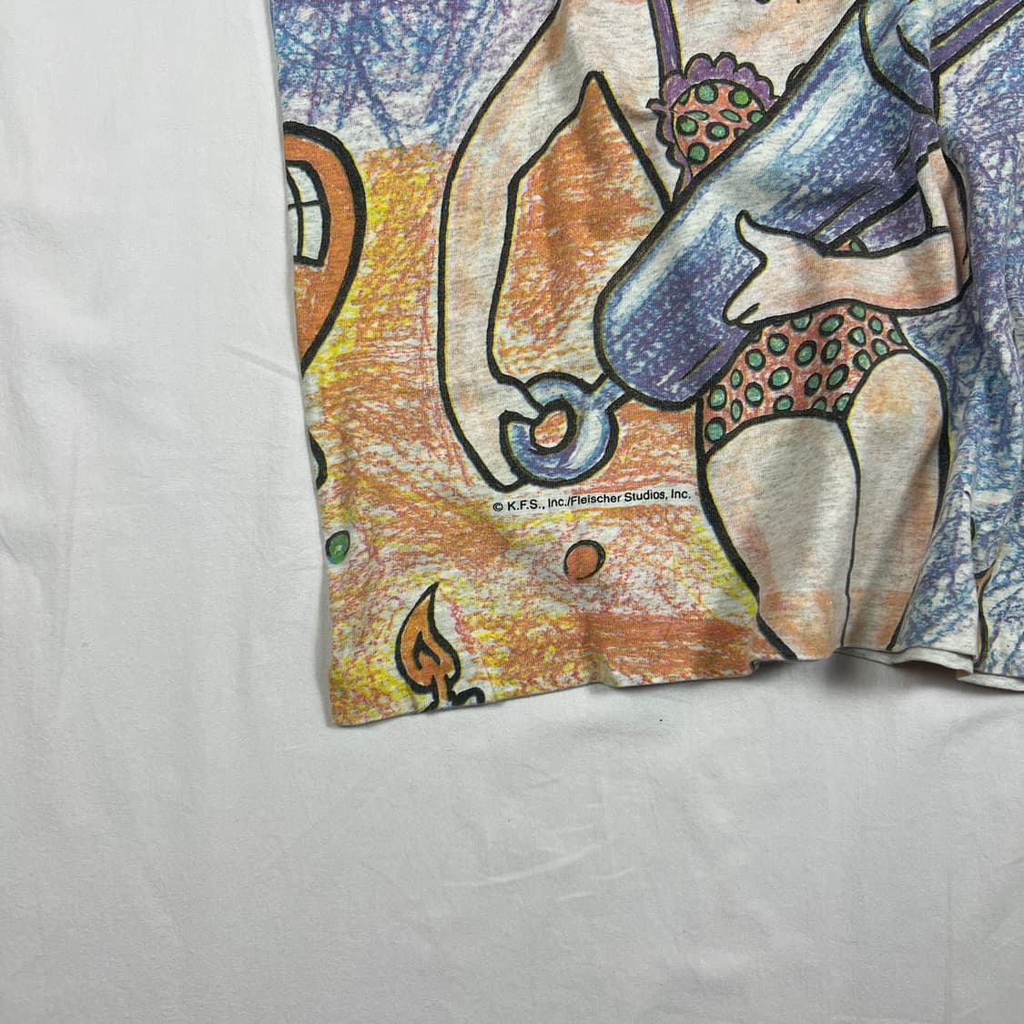 90‘s 베티붑 betty boop 카툰 올프린트 반팔티 상품이미지4