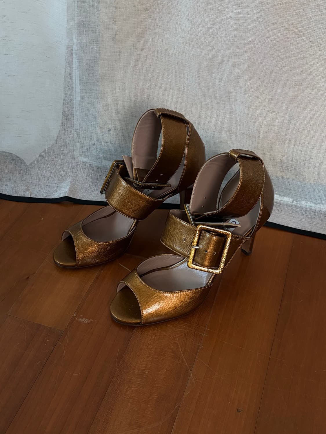 metallic buckle sandal heel 상품이미지1