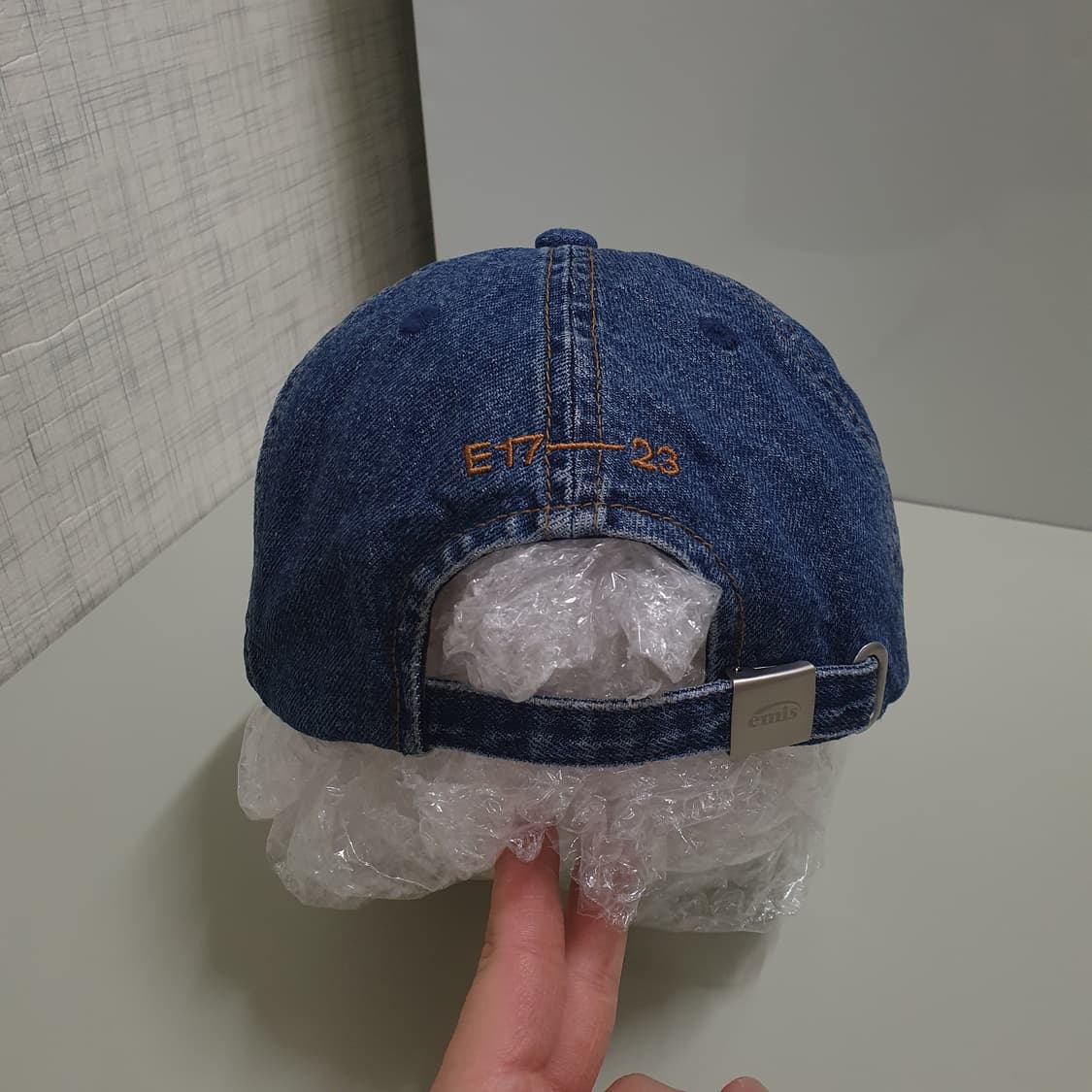 emis 이미스 신형 23FW 워시드 데님 볼캡 블루 민트 모자 상품이미지6