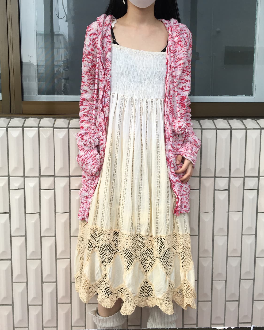 Pom pom hood knit zip up 상품이미지6