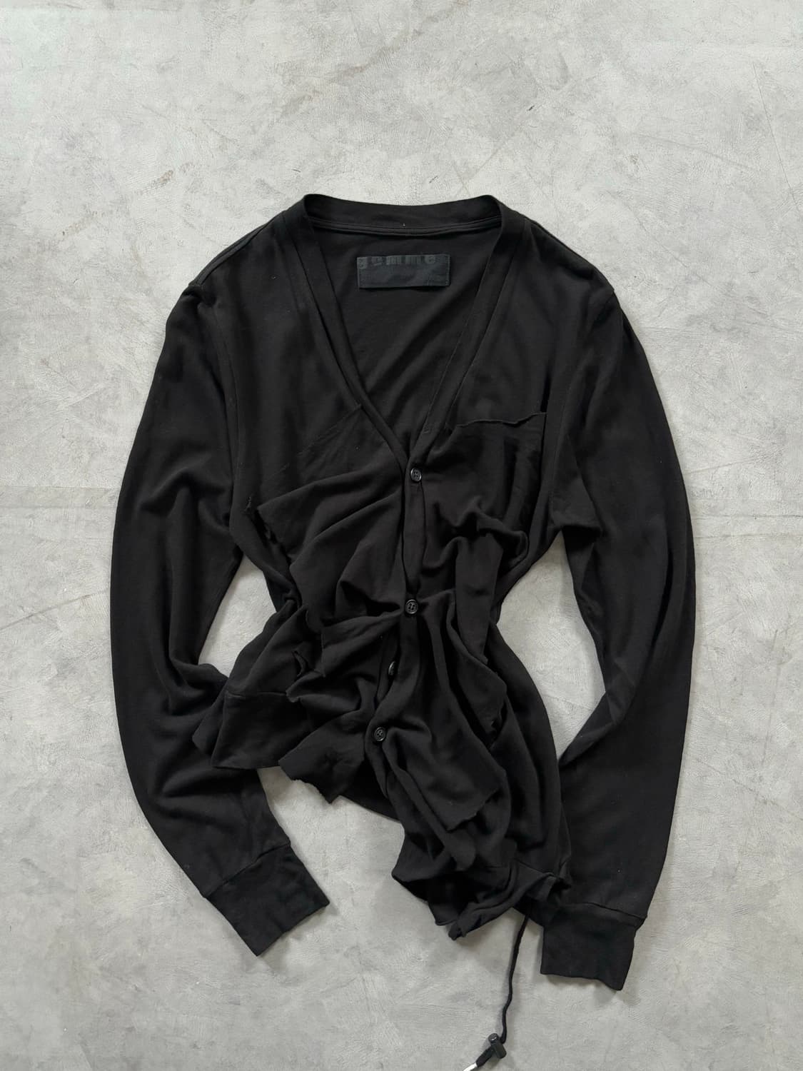 gomme 고무 블랙 프릴 언발 가디건 상품이미지5