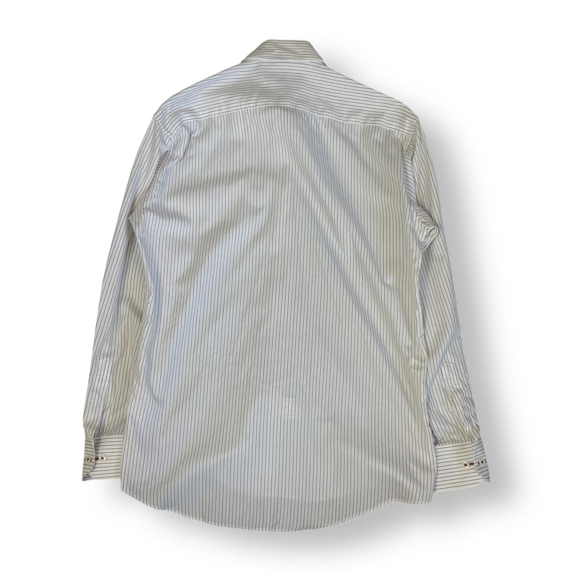 AQUASCUTUM 화이트 원포켓 블루 레드 스트라이프 긴팔 셔츠 95 상품이미지3