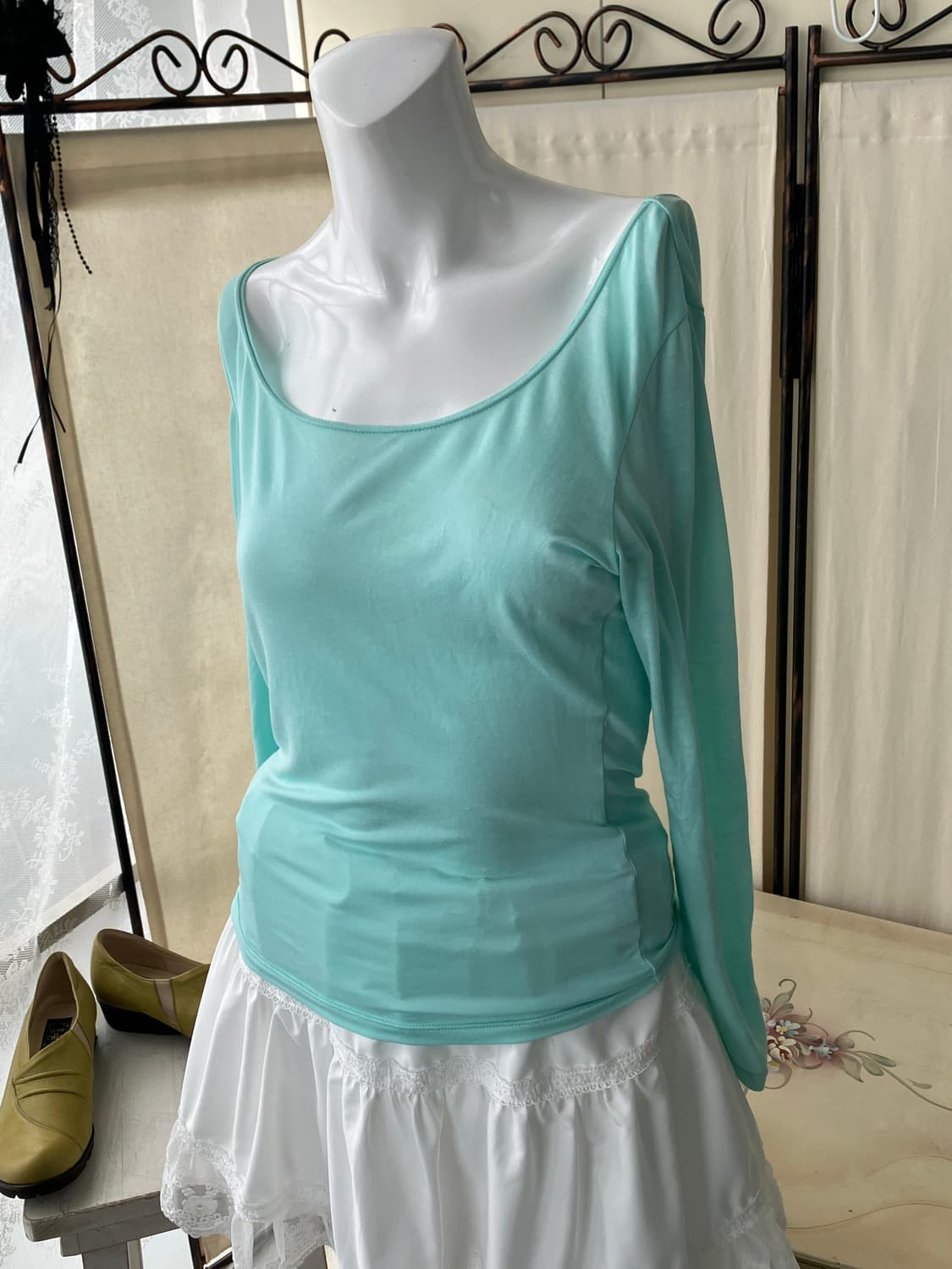 jpn vintage mint sheer long sleeve 상품이미지2