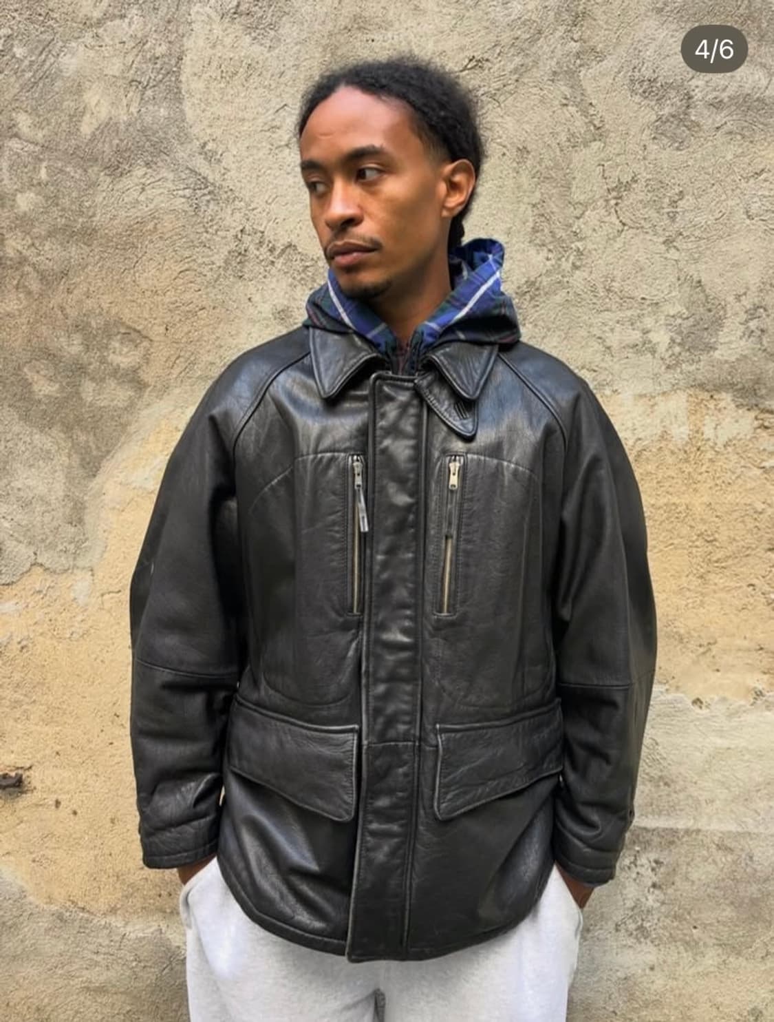 헨리코튼 italy made 가죽자켓 상품이미지2