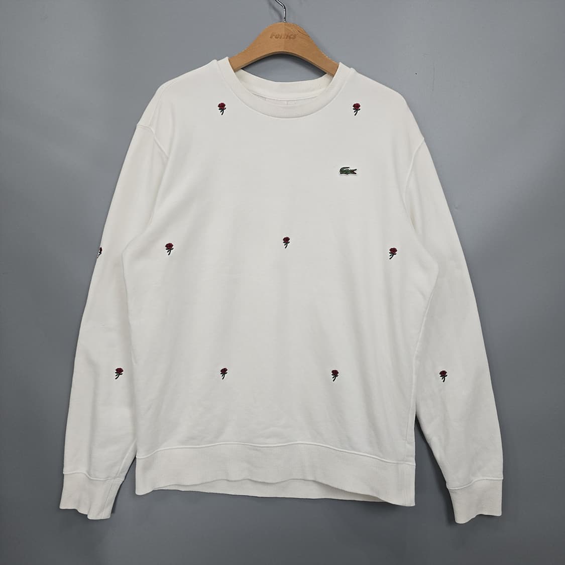 남성 라코스테 LACOSTE L!VE 로즈 자수 맨투맨 스웨트셔츠 100 상품이미지1