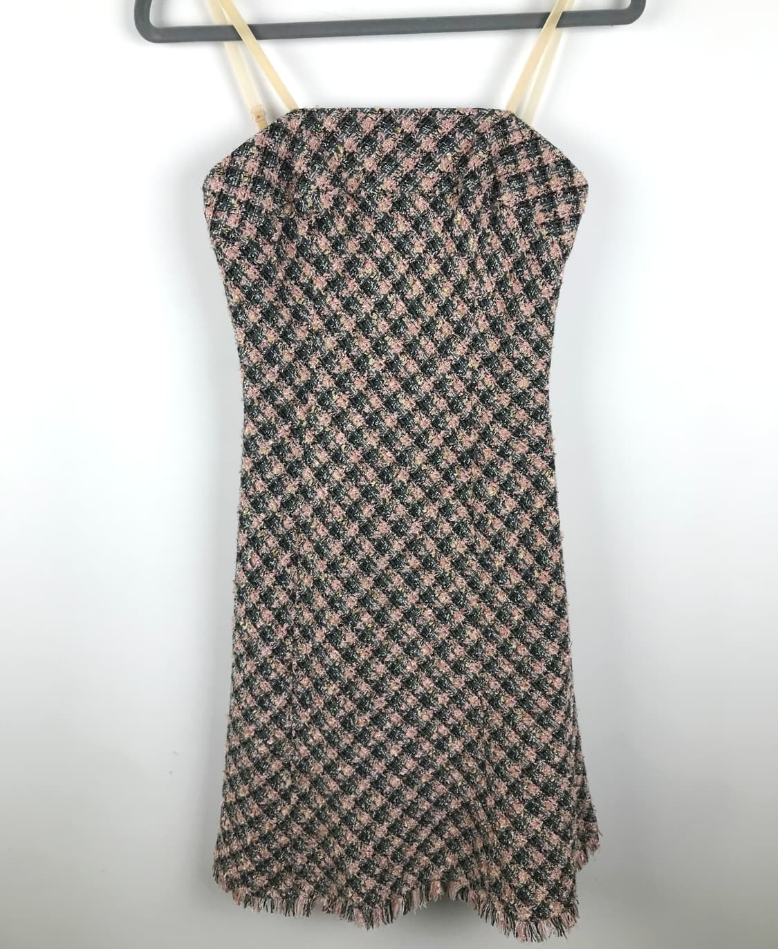 레지나st 트위드 핑크 롱원피스 y2k 오네갸루 딸기우유 끈원피스 상품이미지1