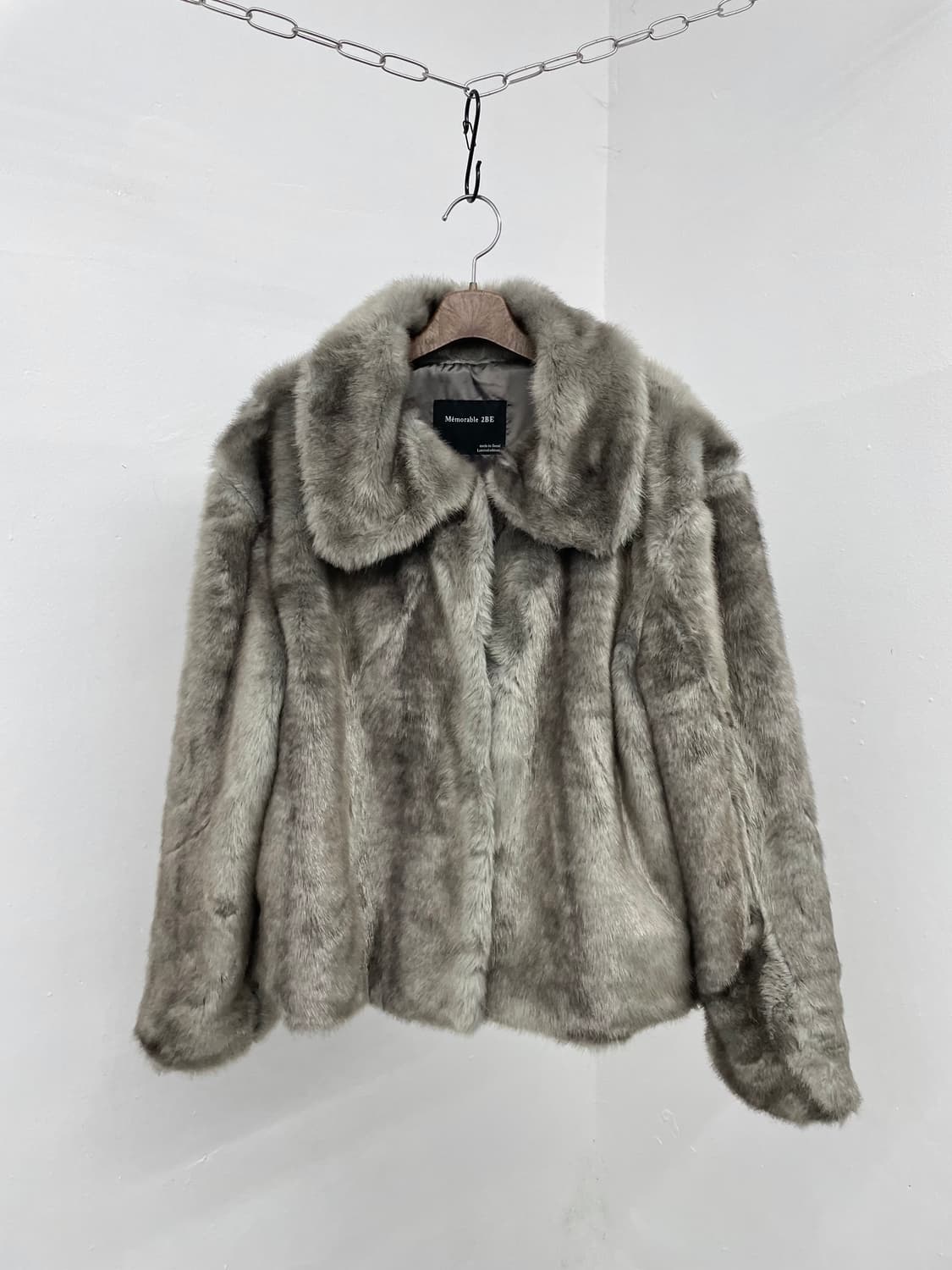 그레이 헤어리 퍼자켓 상품이미지1