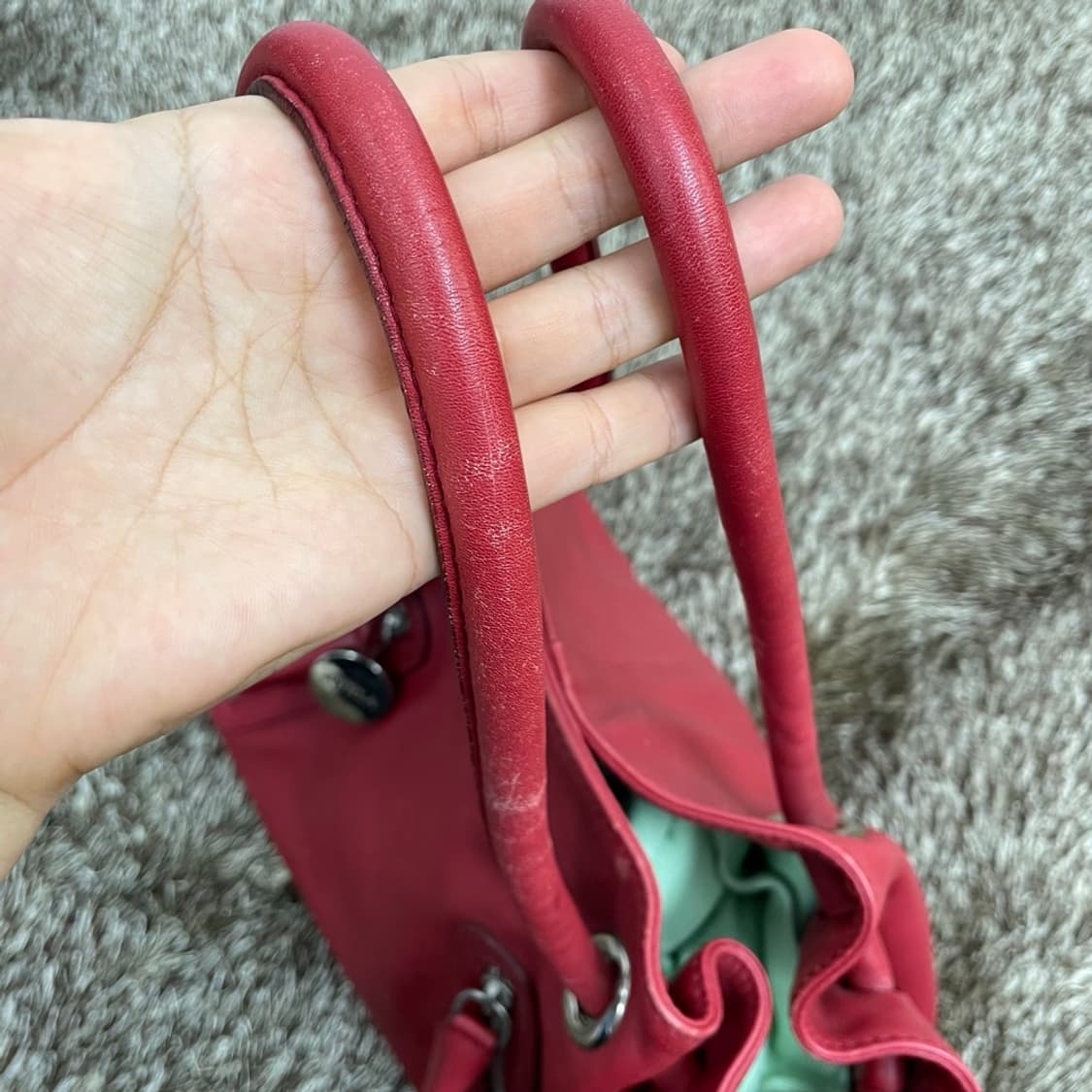 훌라 Furla 레드 크르멘 레더 토트백  상품이미지6