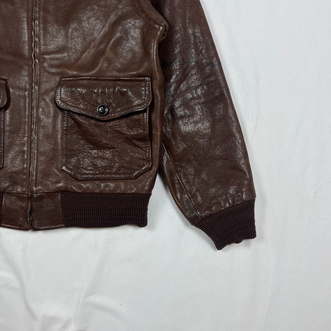 90’s 폴로랄프로렌 카우레더 a-2 가죽자켓 상품이미지3