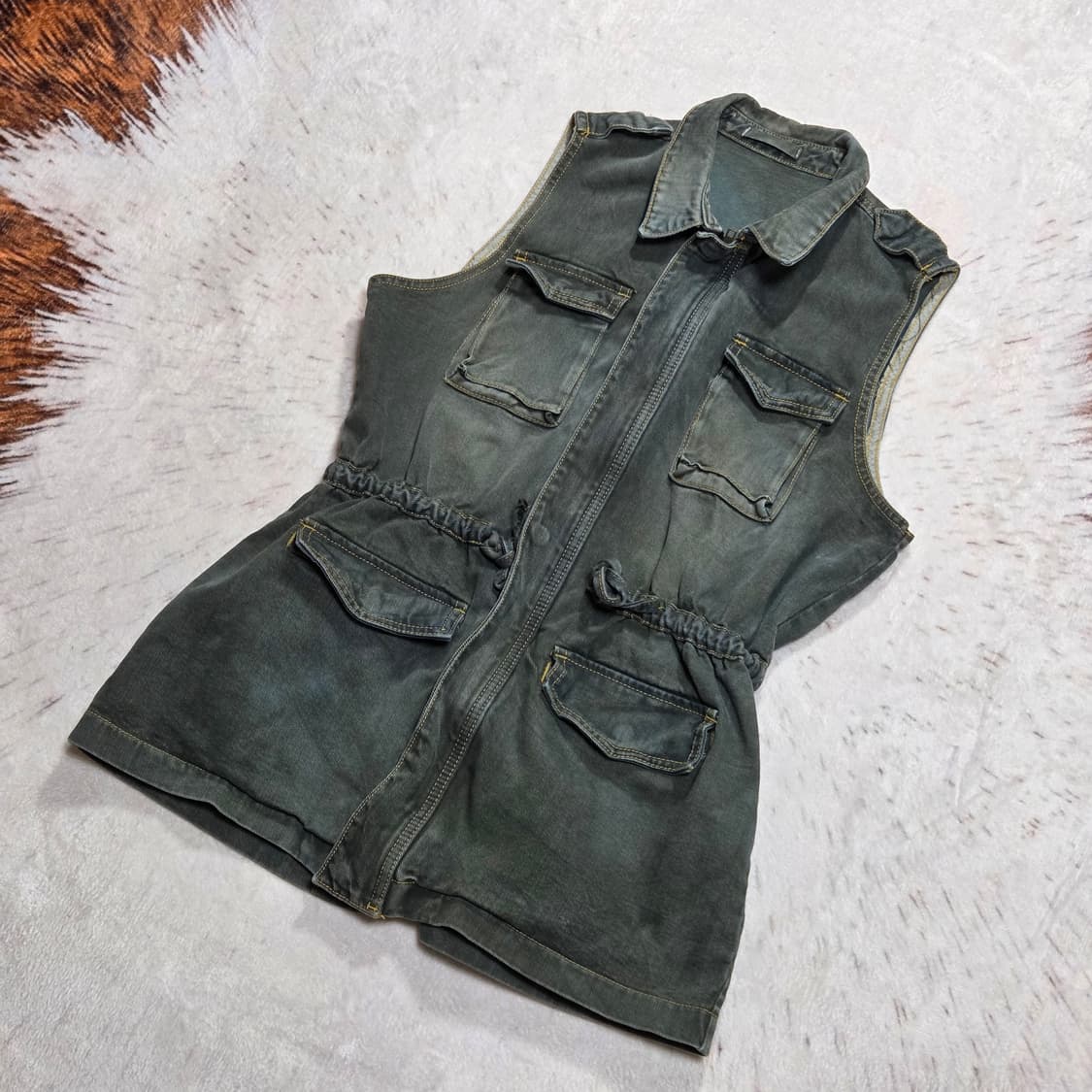 빈티지 투포켓 데님 베스트 상품이미지1