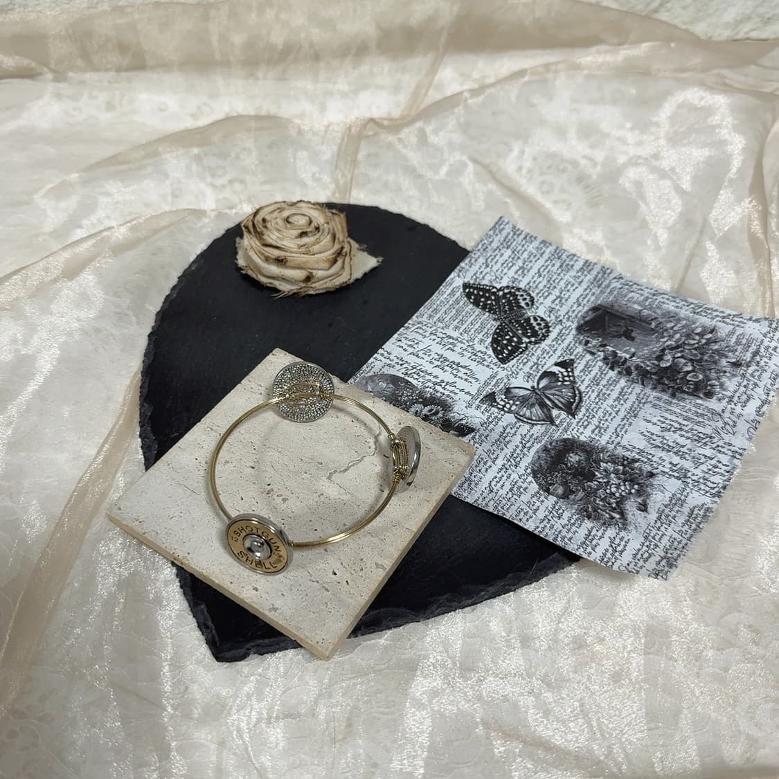 빈티지 미러 메탈 랩 팔찌 상품이미지1