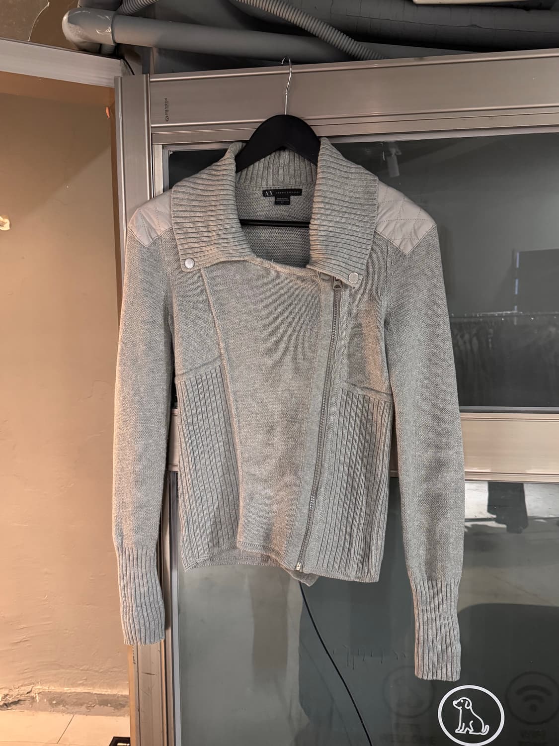 아르마니 익스체인지 언발란스 니트 집업 상품이미지3