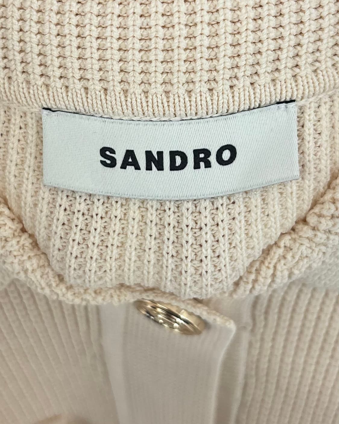 산드로 아이보리 파코 임벨리쉬드 와플 니트 가디건 상품이미지7