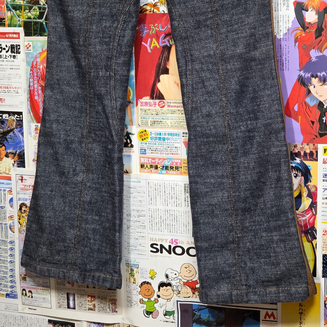 빈티지 생지 절개라인 소가죽 로우라이즈 부츠컷 팬츠 상품이미지7