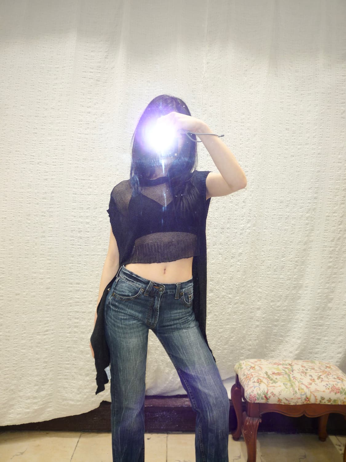 Black chic net knit 상품이미지1