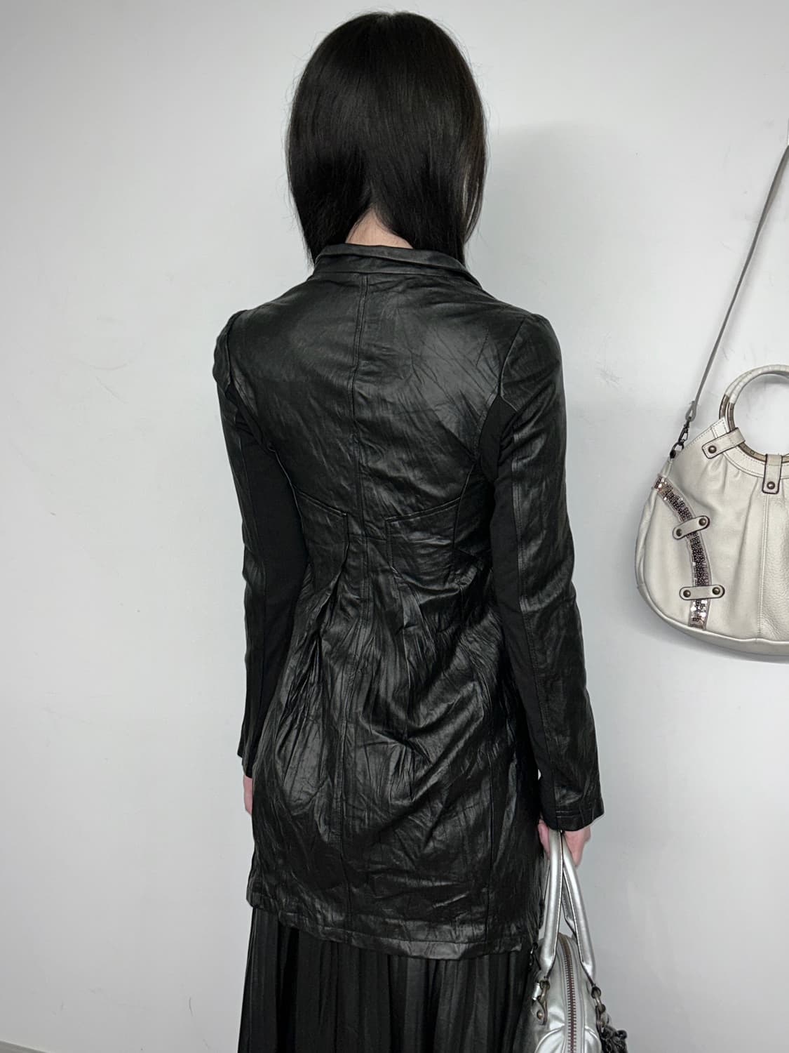 Neil Barrett Winkle Leather Zip-Up Coat 상품이미지4