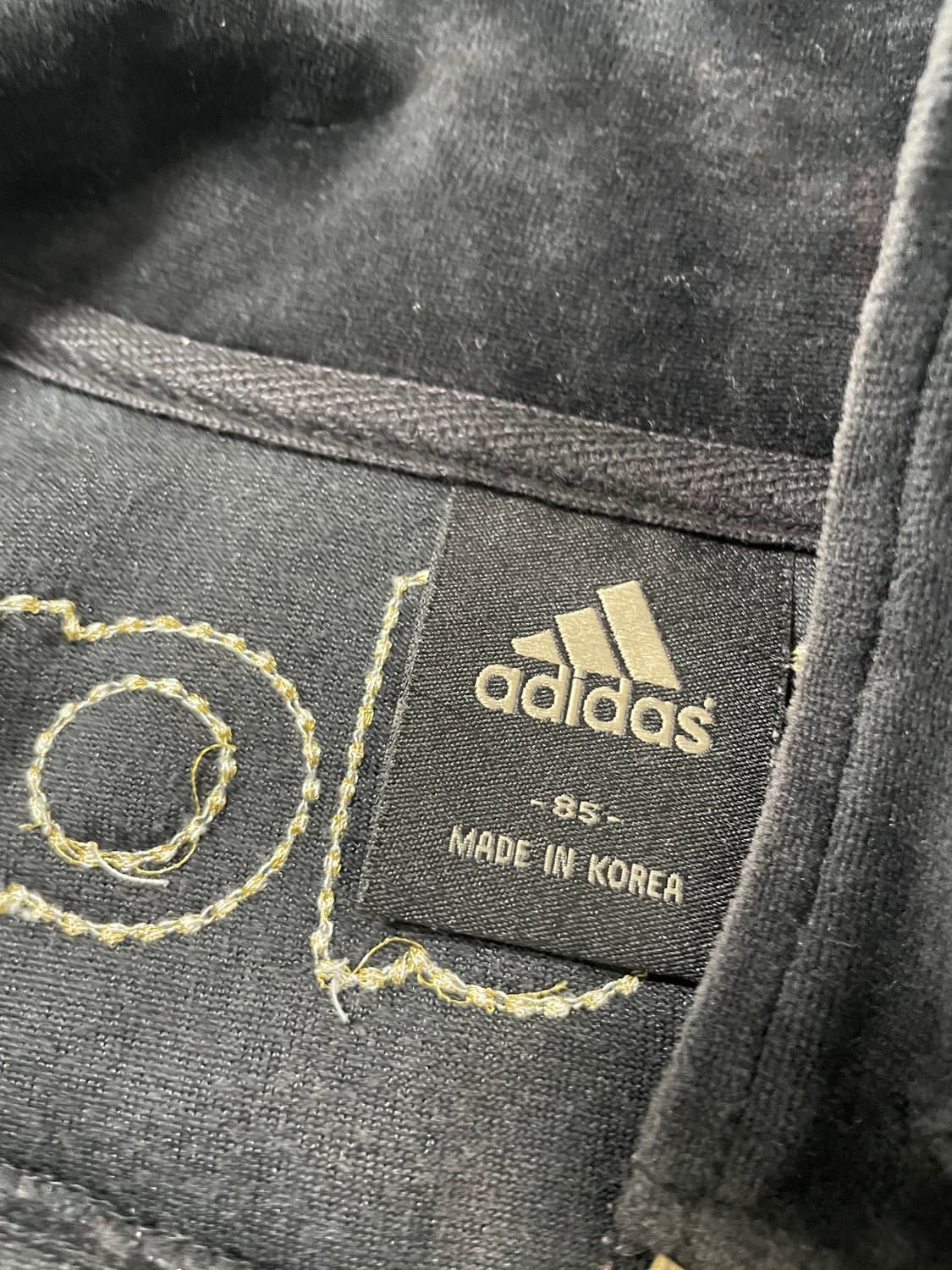 빈티지9. 아디다스 올드스쿨 금장 벨벳 져지 y2k 핀터깔 갸루 빈티지 상품이미지4