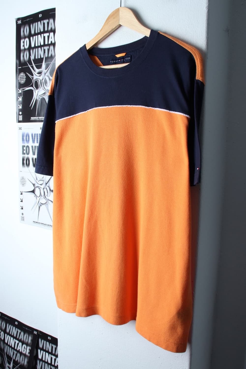 (L-2XL) 타미힐피거 반팔 티셔츠 빅사이즈 와플 투톤-H30367 상품이미지1